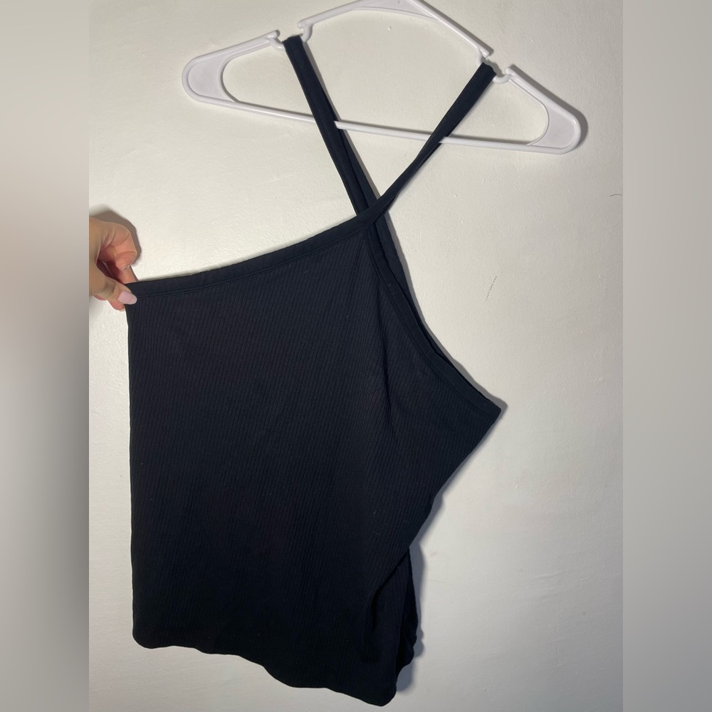 Old Navy Black Crossed-Neck Camisole